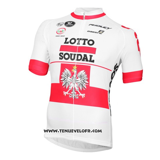 2016 Maillot Ciclismo Lotto Soudal Champion Pologne Manches Courtes et Cuissard